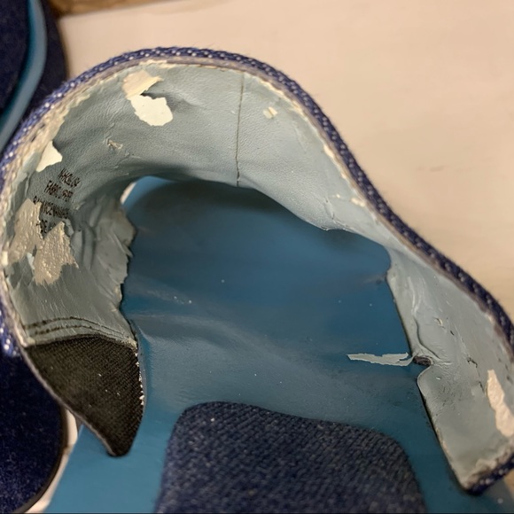 VINTAGE Nine West Y2K Denim Square Toe Embroidered Platform Slides Size 7.5 - Picture 6 of 12